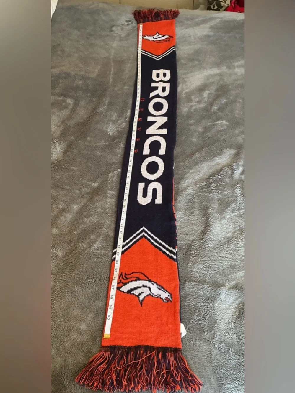Denver Broncos Scarf Forever Brand NFL Football Orange Blue Unisex Adult
